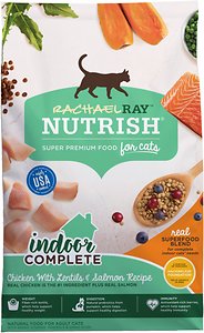 Rachael Ray Nutrish Indoor Complete Chicken with Lentils & Salmon Recipe Natural Dry Cat Food