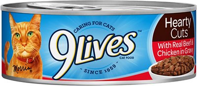9Lives Hearty Cuts with Real Beef & Chicken in Gravy Canned Cat Food