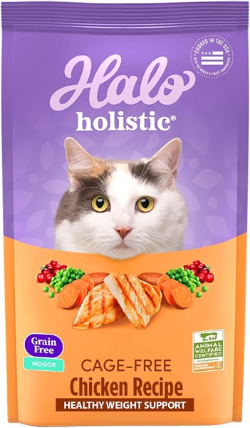 Halo Holistic Chicken & Chicken Liver Recipe Grain-Free Healthy Weight Indoor Cat Dry Cat Food