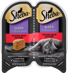 Sheba Perfect Portions Grain-Free Tender Beef Entree Cat Food Trays