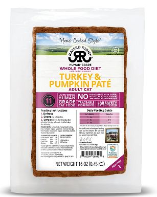 Raised Right Turkey & Pumpkin Pate for Adult Cats