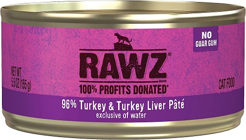 RAWZ 96% Turkey & Turkey Liver Pate Cat Food