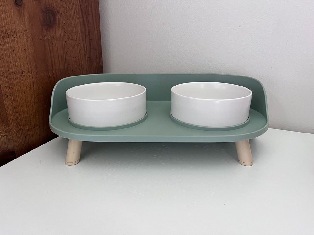 Happy & Polly Bone China Elevated Double Cat Bowl Set