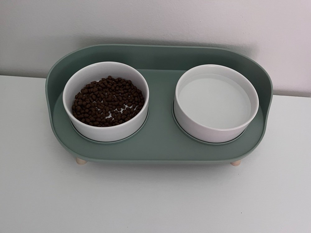Happy & Polly Bone China Elevated Double Cat Bowl Set
