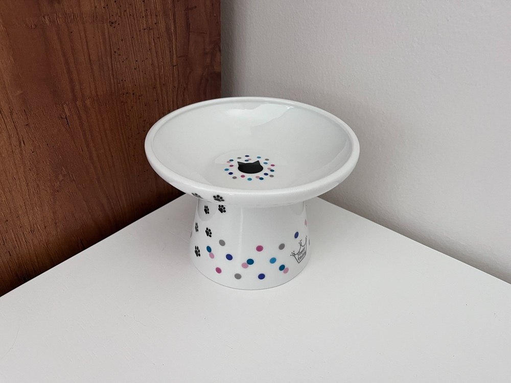 Necoichi Extra Wide Ceramic Elevated Cat Food Bowl