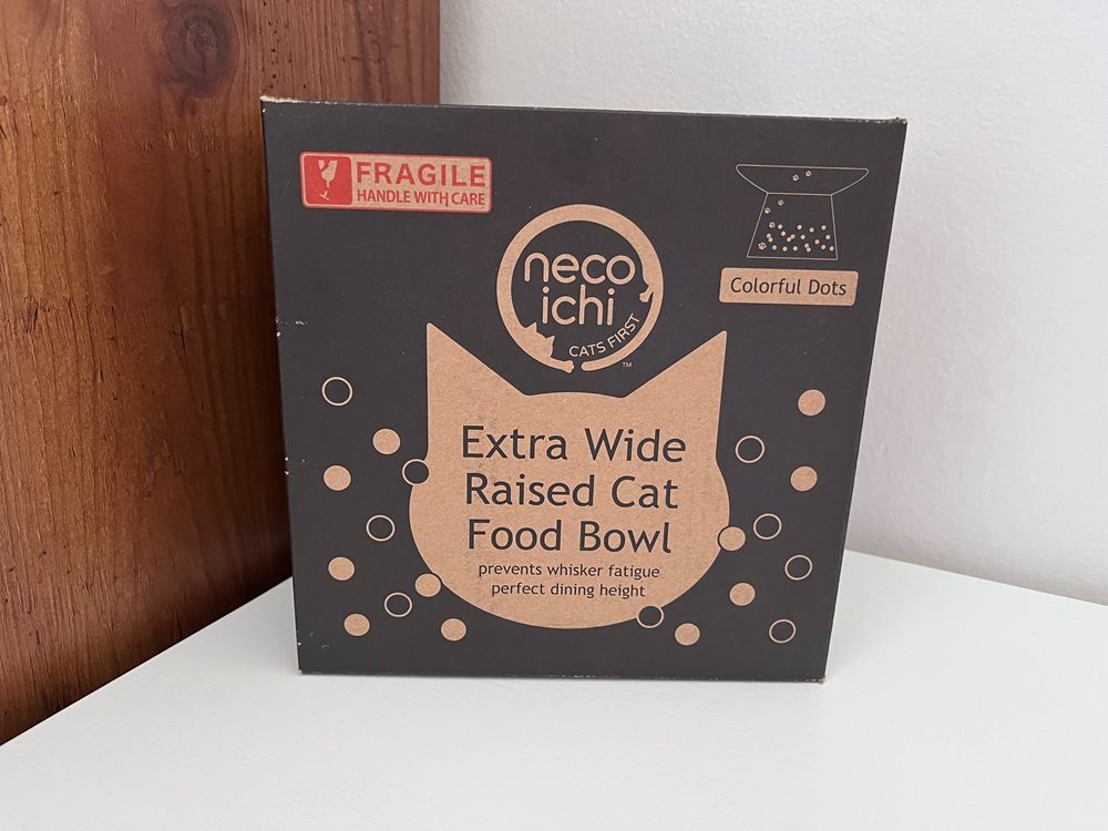 Necoichi Extra Wide Ceramic Elevated Cat Food Bowl