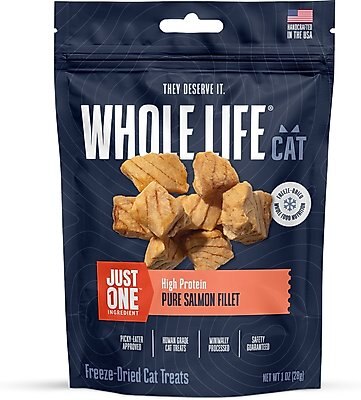 Whole Life Just One Ingredient Pure Salmon Fillet Grain-Free Freeze-Dried Cat Treats