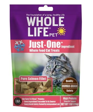 Whole Life Just One Ingredient Pure Salmon Fillet Grain-Free Freeze-Dried Cat Treats