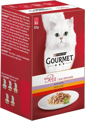 Gourmet Mon Petit Meaty Variety (Game, Liver And Beef) Wet Cat Food