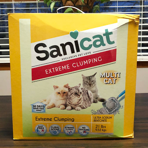 One variety of Sanicat Extreme Cat Litter is the scented formula.
