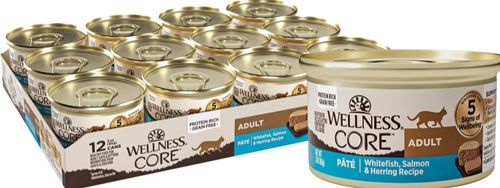 Wellness CORE Grain-Free Salmon, Whitefish & Herring Pate Canned Kitten & Cat Food