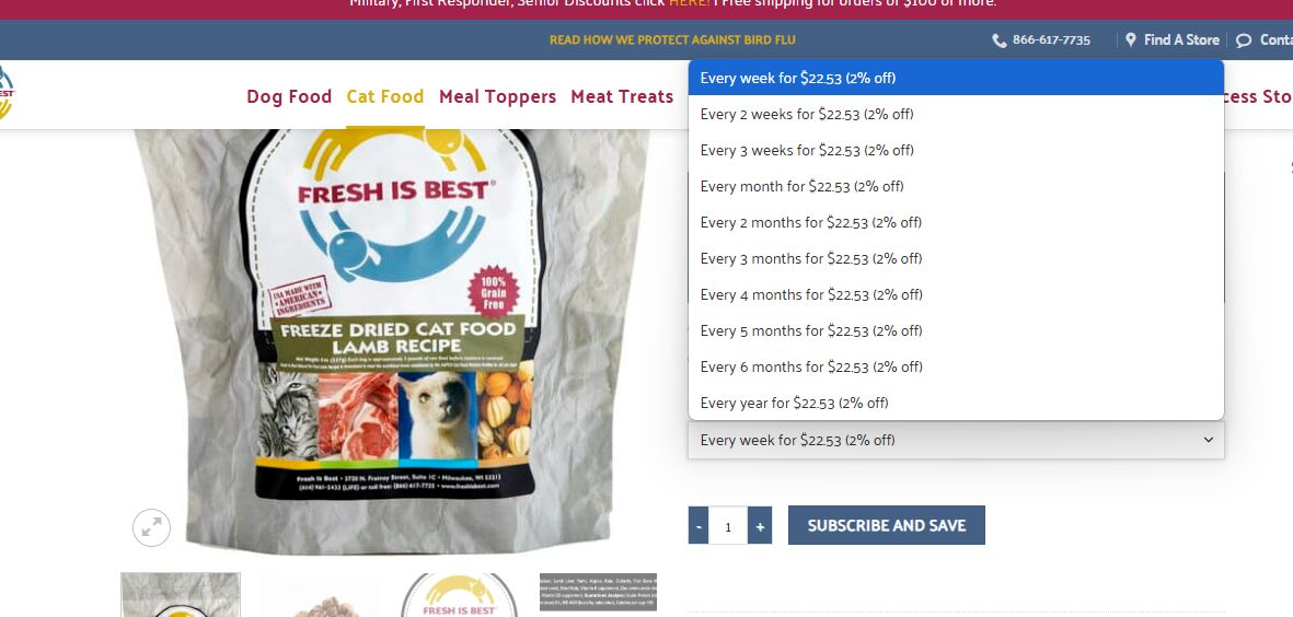 Cat Food subscription