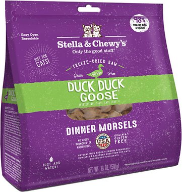 Stella & Chewy's Duck Duck Goose Dinner Grain-Free Freeze-Dried Cat Food