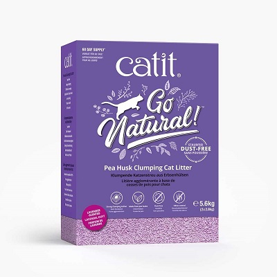 Catit Go Natural Pea Husk Clumping Cat Litter - Lavender