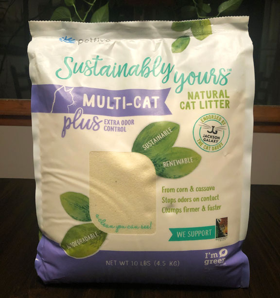 Another variety of Sustainably Yours Litter is the Multi-Cat Plus formula.