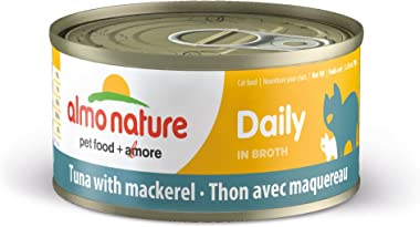 Almo Nature HQS Daily Tuna with Mackerel in Broth Grain-Free Canned Cat Food