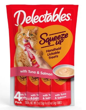 Hartz Delectables Squeeze Up Tuna & Salmon Lickable Cat Treats