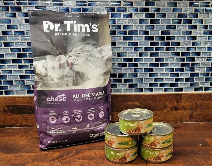 Dr. Tim's cat food selection
