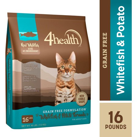 4health Grain Free Adult Digestion Support Whitefish and Potato Formula Dry Cat Food