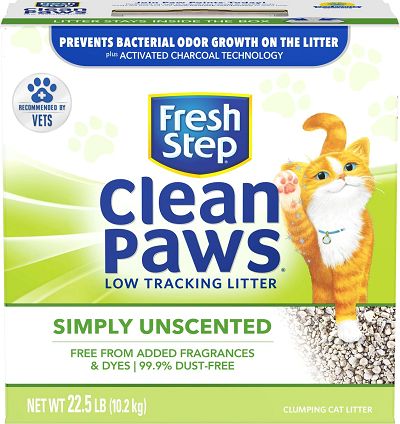 Fresh Step Clean Paws Simply Unscented Clay Cat Litter
