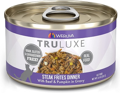 Weruva Truluxe Steak Frites Dinner with Beef & Pumpkin in Gravy Grain-Free Canned Cat Food