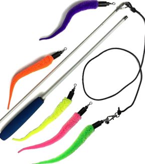 Pet Fit for Life 5-Piece Squiggly Worm Wand Cat Toy