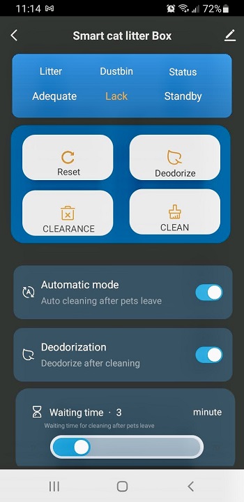 screenshot of the cleanpethome’s app interface