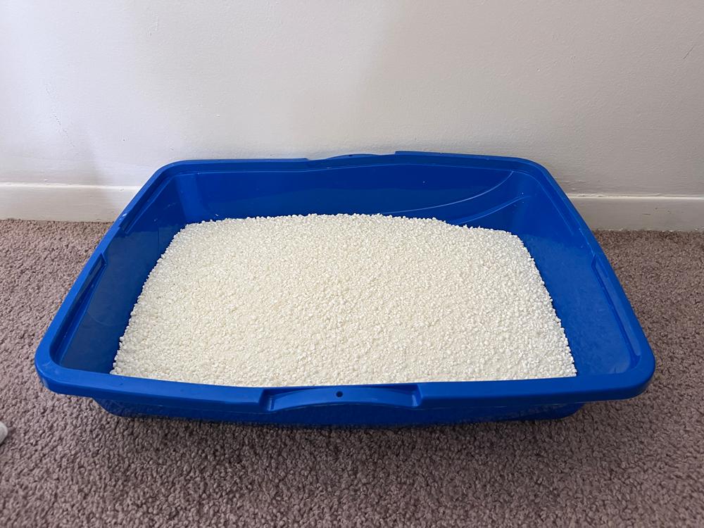 OPET Corn and Cassava Cat Litter in the litterbox