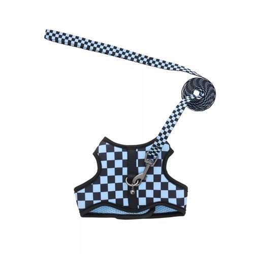 Whisker City Checkered Cat Harness and Leash Combo