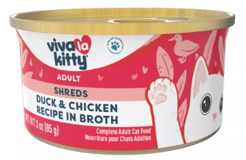 Viva La Kitty Duck & Chicken Recipe Shreds in Broth Adult Wet Cat Food