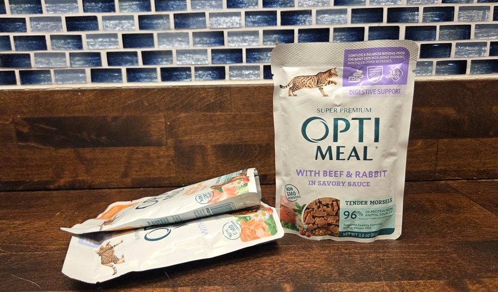 Optimeal Digestive Support Grain-Free Tender Morsels with Beef & Rabbit in Savory Sauce Wet Cat Food