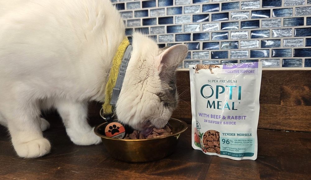 Optimeal Digestive Support Grain-Free Tender Morsels with Beef & Rabbit in Savory Sauce Wet Cat Food..