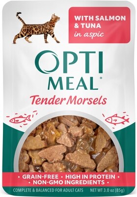 Optimeal Grain-Free Tender Morsels with Salmon & Tuna in Aspic Wet Cat Food