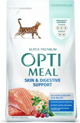 Optimeal Skin & Digestive Support Salmon & Brown Rice Recipe Dry Cat Food
