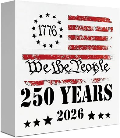 Cute Patriotic Cat Desk Decor Americana Wooden Sign