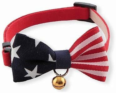 Necoichi “My Cat for President” Cotton Breakaway Cat Collar with Bell