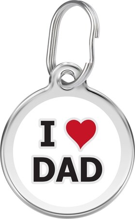 Red Dingo “I Love Dad” Stainless Steel Personalized ID Tag