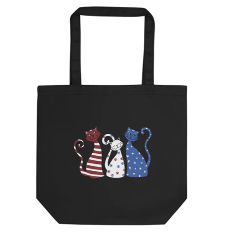 Whimsy Americana Cats Tote Bag