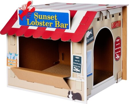 Frisco Coastal Lobster Restaurant Kartonnen kattenhuis met kattenkruid