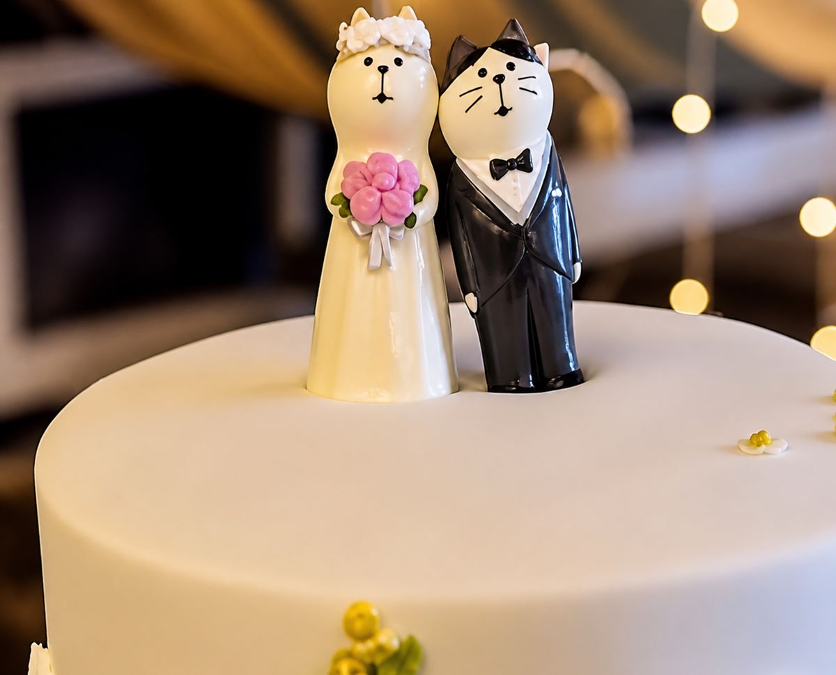 Cat wedding cake toppers