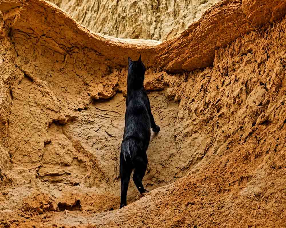Climbing cat