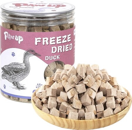 Pawup Freeze-Dried Duck Breast Dog & Cat Treats, 4.6‑oz jar