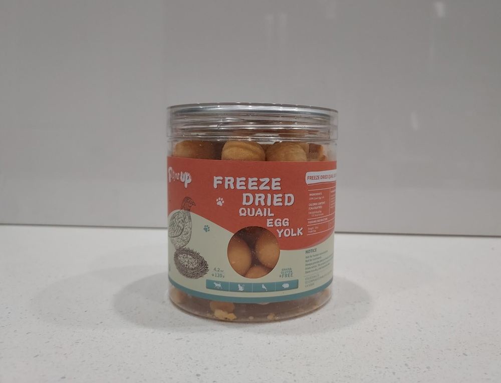 Pawup Freeze-Dried Quail Egg Yolk Dog & Cat Treats, 4‑oz jar