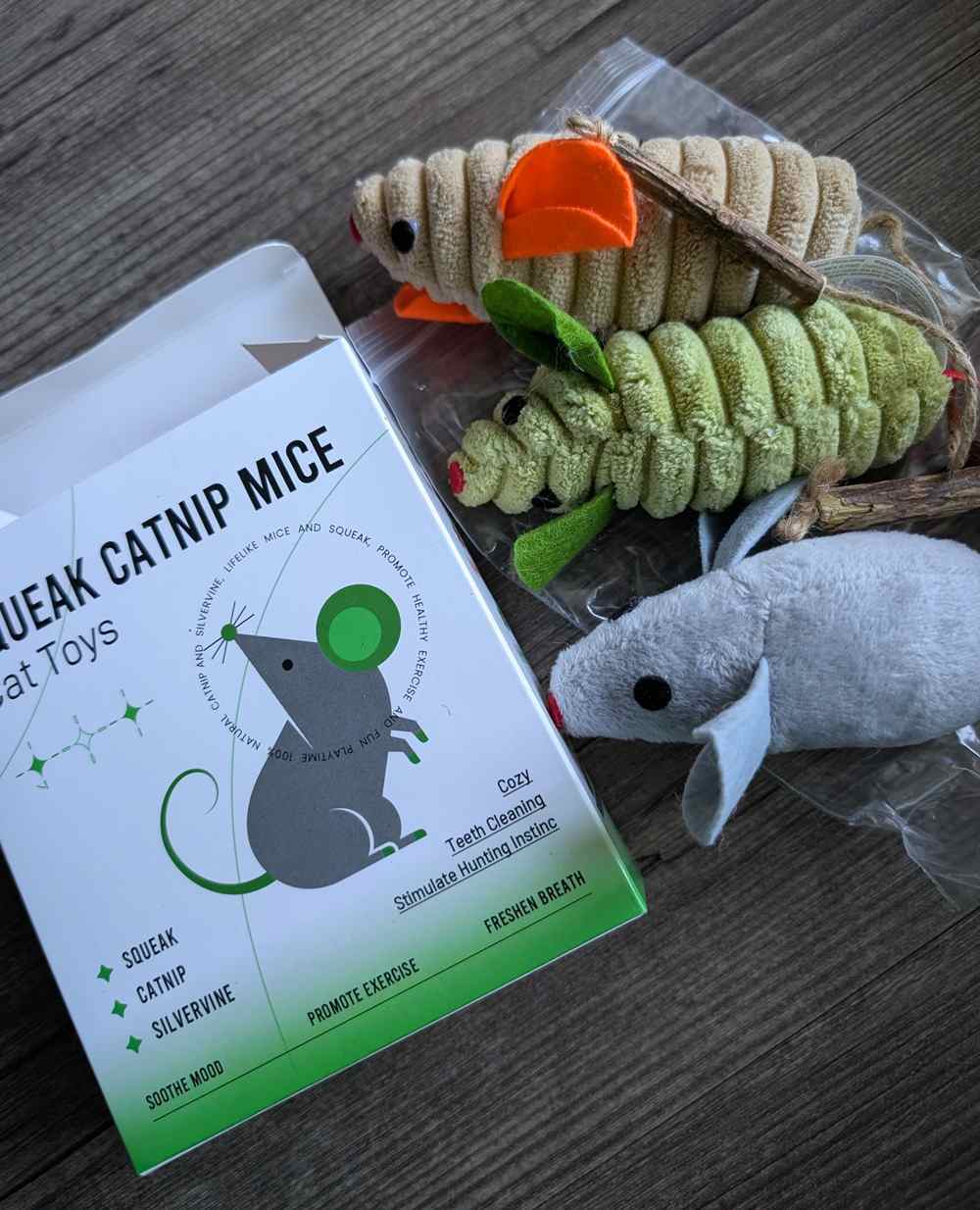 Potaroma Squeak Mice Catnip & Silvervine Toys