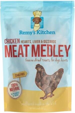 Remy’s Kitchen Chicken Hearts, Liver & Gizzards Meat Medley Freeze‑Dried Dog & Cat Treats