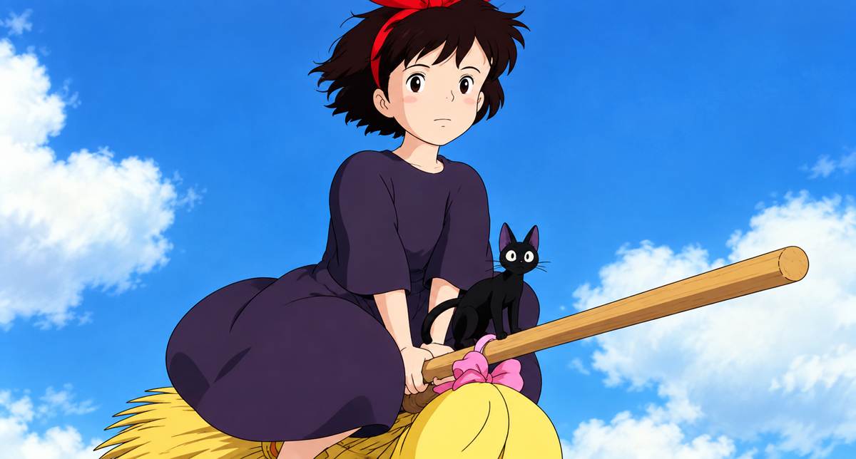 Kiki and black cat