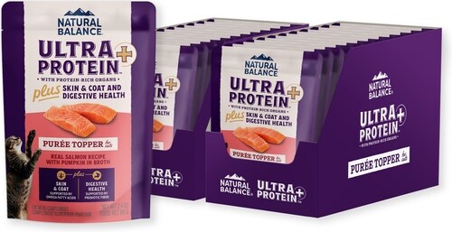 Natural Balance Ultra Protein Plus Skin & Coat and Digestive Health Salmon & Pumpkin in Broth Purée Topper