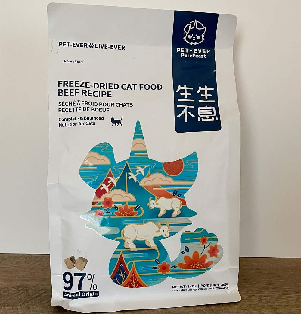 PET-EVER Purefeast High Protein Beef Flavored Freeze-Dried Cat Food & Topper